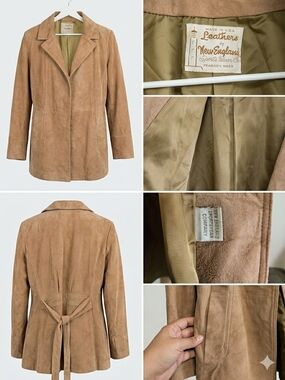 Vintage New England Suede Jacket – Made in USA – Size S Women's